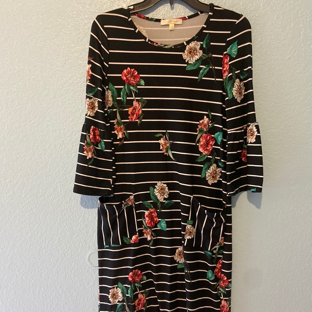 Black and White Floral Dress